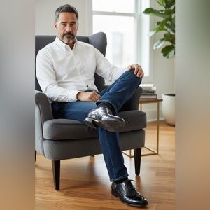 Brass Boot Italian Made Black Paten Leather Cap Toe Oxford Dress Shoes Size 10